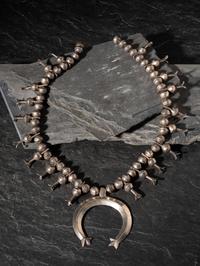 Navajo Silver Squash Blossom Necklace