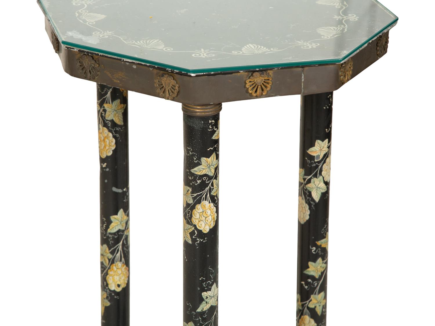 An English Painted Tole Octagonal Side Table