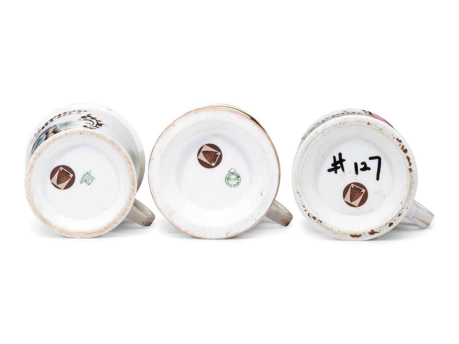 Three Milkman's Porcelain Occupational Shaving Mugs