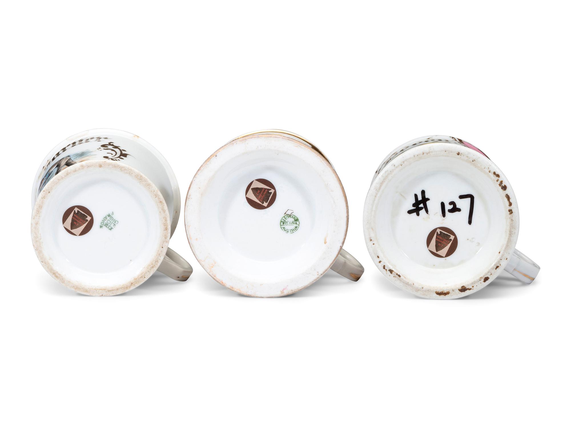 Three Milkman's Porcelain Occupational Shaving Mugs