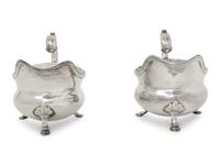 A Pair of Silver-Plate Sauce Boats