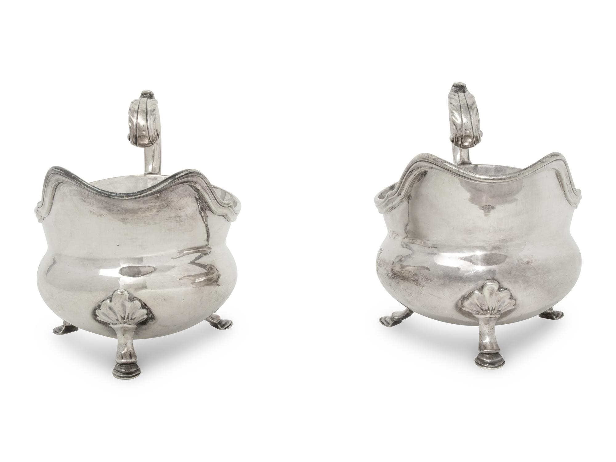 A Pair of Silver-Plate Sauce Boats