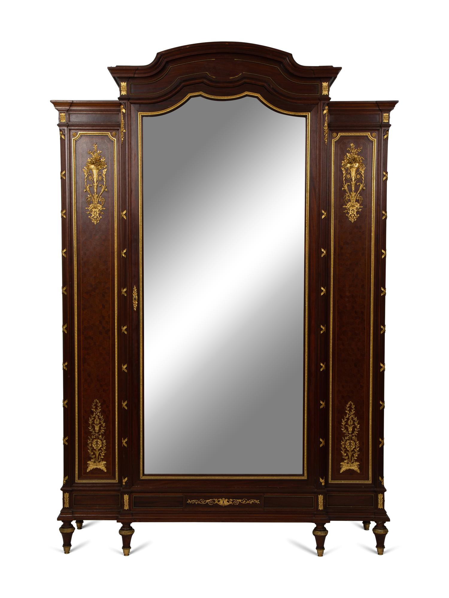 An Empire Style Gilt Bronze Mounted Parquetry Armoire — EARLY 20TH CENTURY