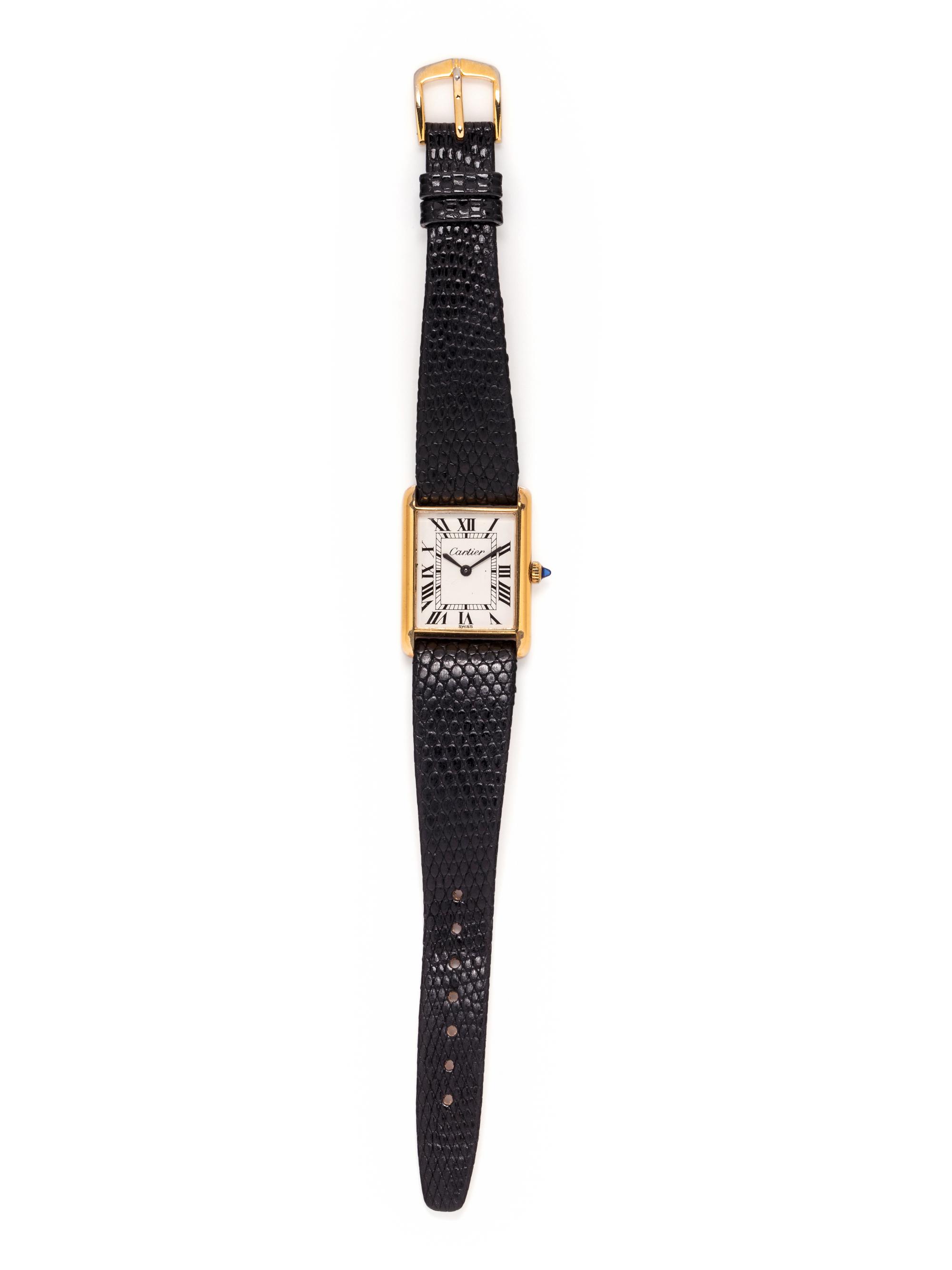 CARTIER, GOLD-PLATED 'MUST DE CARTIER TANK' WRISTWATCH