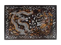 A Korean Mother-of-Pearl Inlaid Lacquered Low Table