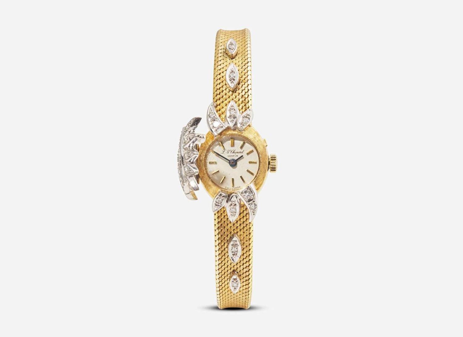 An 18K Yellow Gold and Diamond Hidden Dial Ladies Chopard Watch