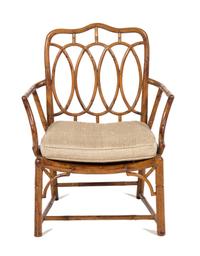 A Chippendale Style Bamboo Armchair Height 33 1/2 inches. — 20TH CENTURY