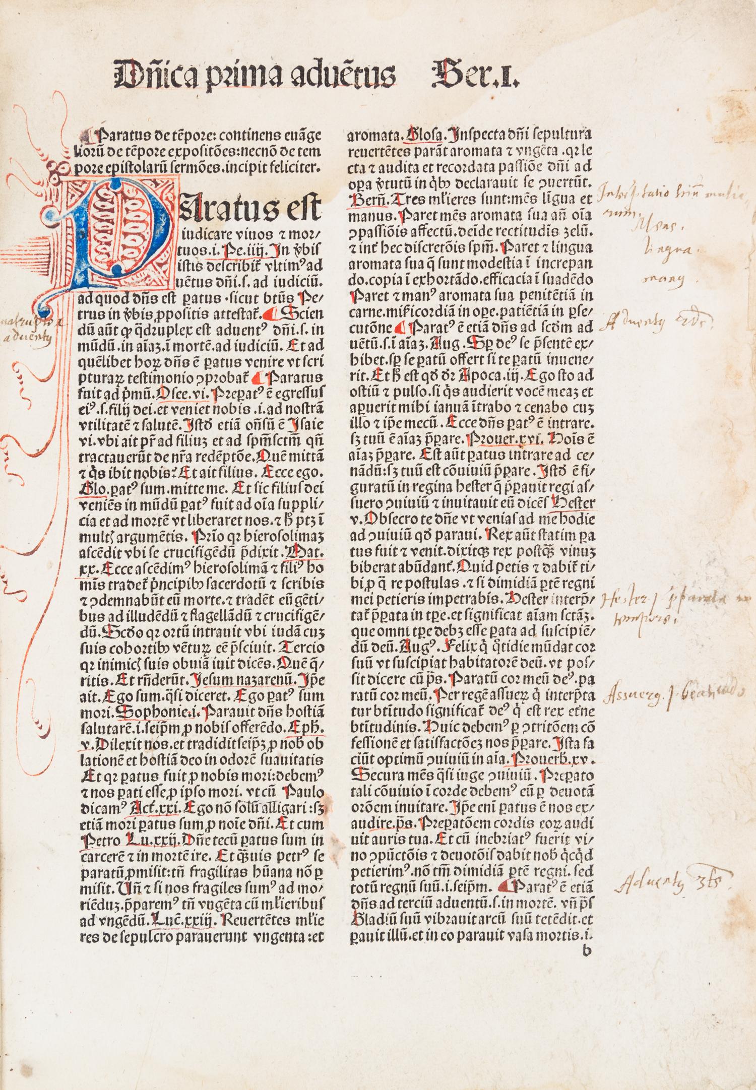 PARATUS. Sermones Parati de tempore et de sanctis. Strassburg, [c. 1490]