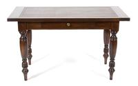A William IV Style Mahogany Library Table Height 30 x width 52 x depth 27 1/2 inches. — 20TH CENTURY