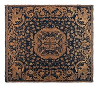 A Blue and White Jacquard Woven Liberty Coverlet