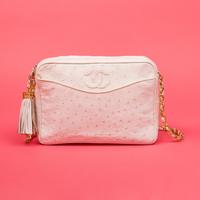 Chanel, Camera Bag in White Ostrich