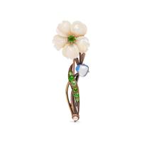 ANTIQUE, RUSSIAN, MULTIGEM FLOWER BROOCH