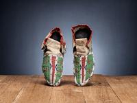 Central Plains Beaded Hide Moccasins, with Crosses