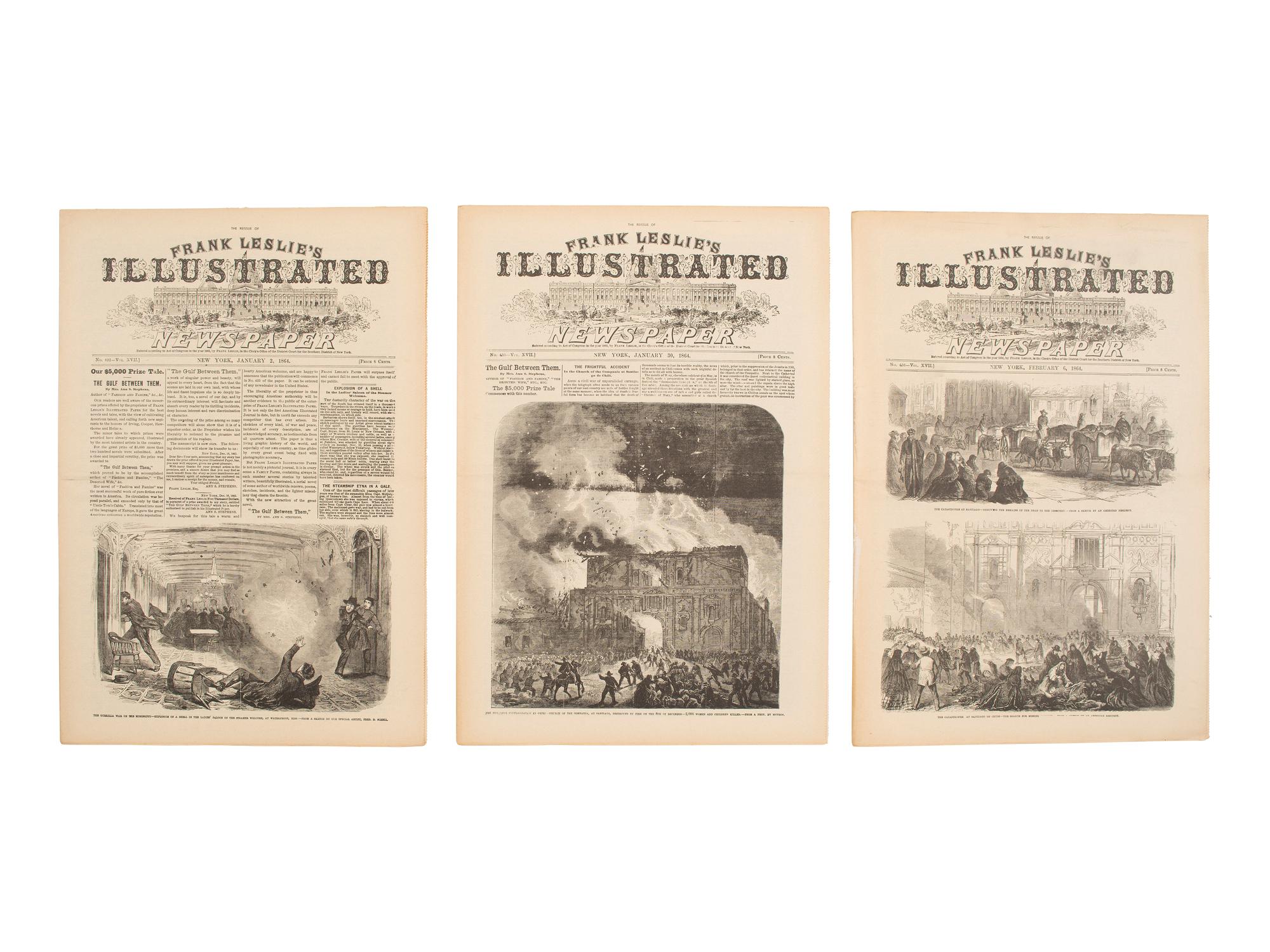 [CIVIL WAR]. Frank Leslie's Illustrated Newspaper . Bound vols. in English and German, ca 1858-1862.