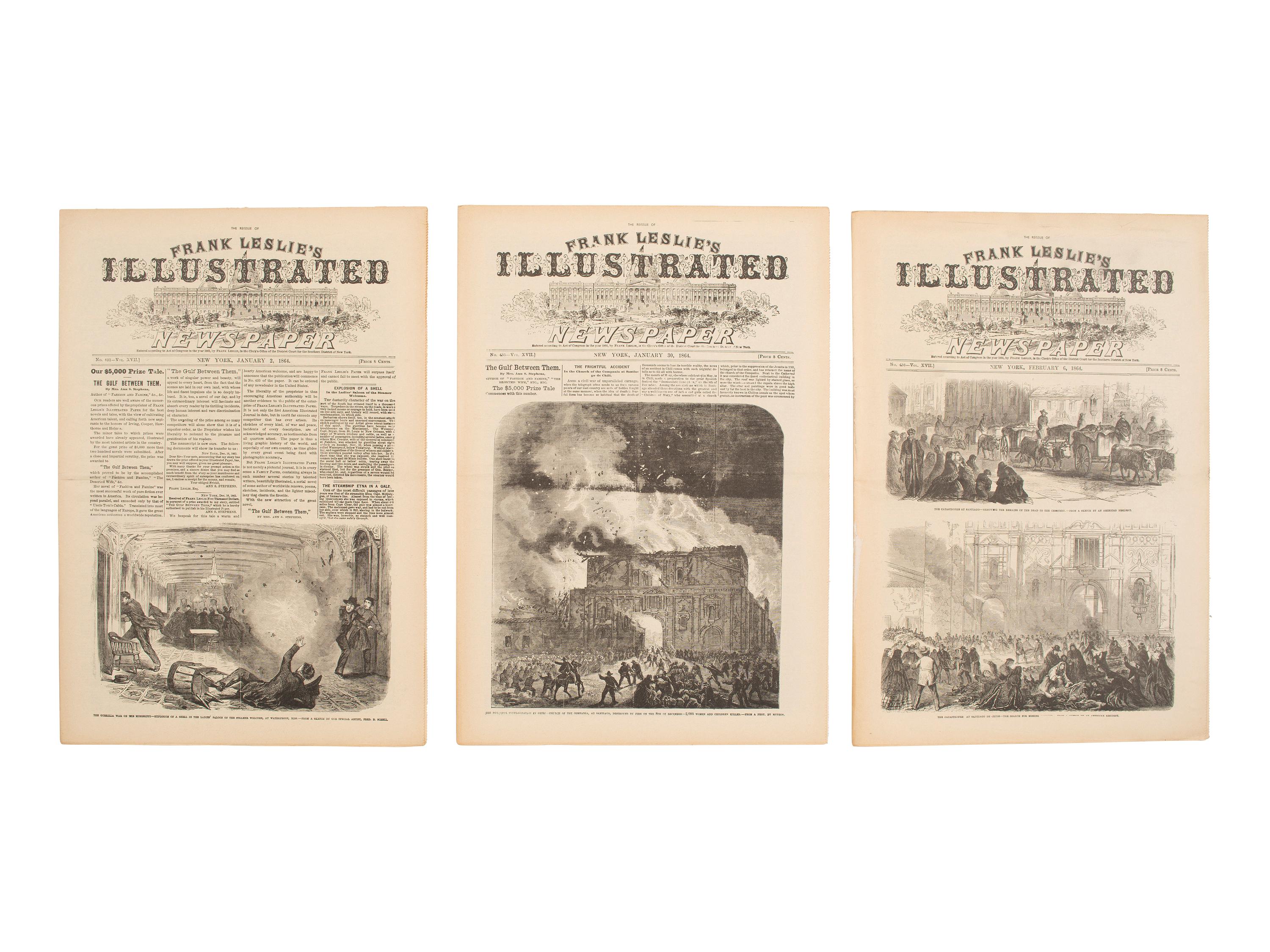 [CIVIL WAR]. Frank Leslie's Illustrated Newspaper . Bound vols. in English and German, ca 1858-1862.