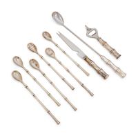 A Group of Eleven Tiffany & Co. Silver Bamboo Pattern Bar Articles