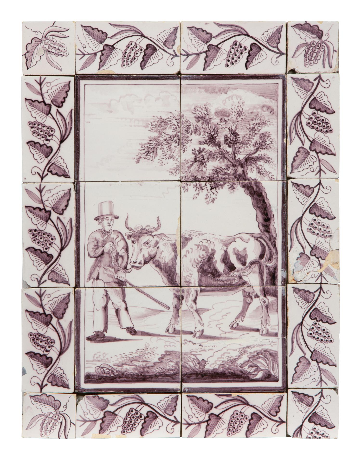 A Pair of Delftware Tile Plaques