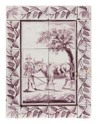 A Pair of Delftware Tile Plaques