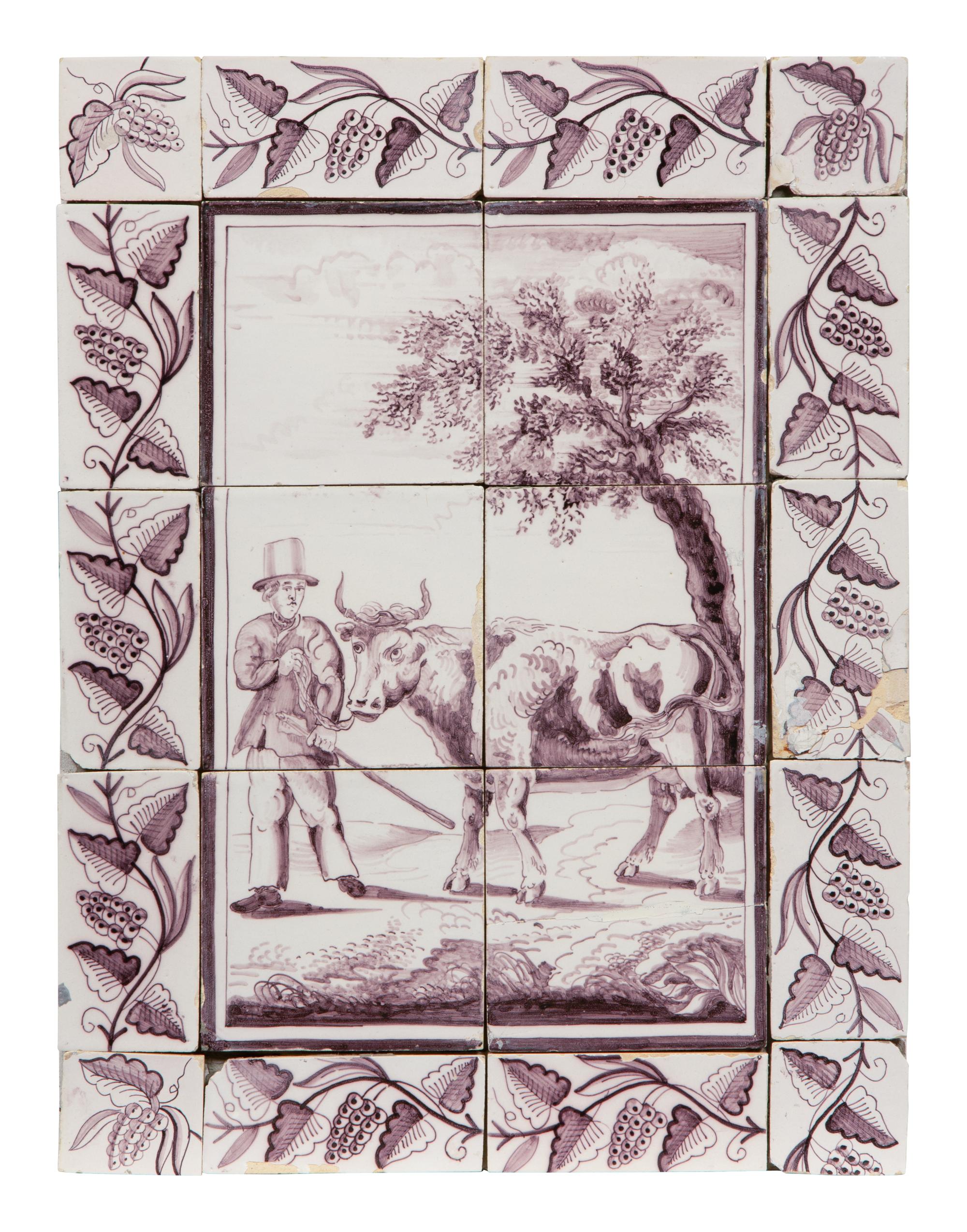 A Pair of Delftware Tile Plaques
