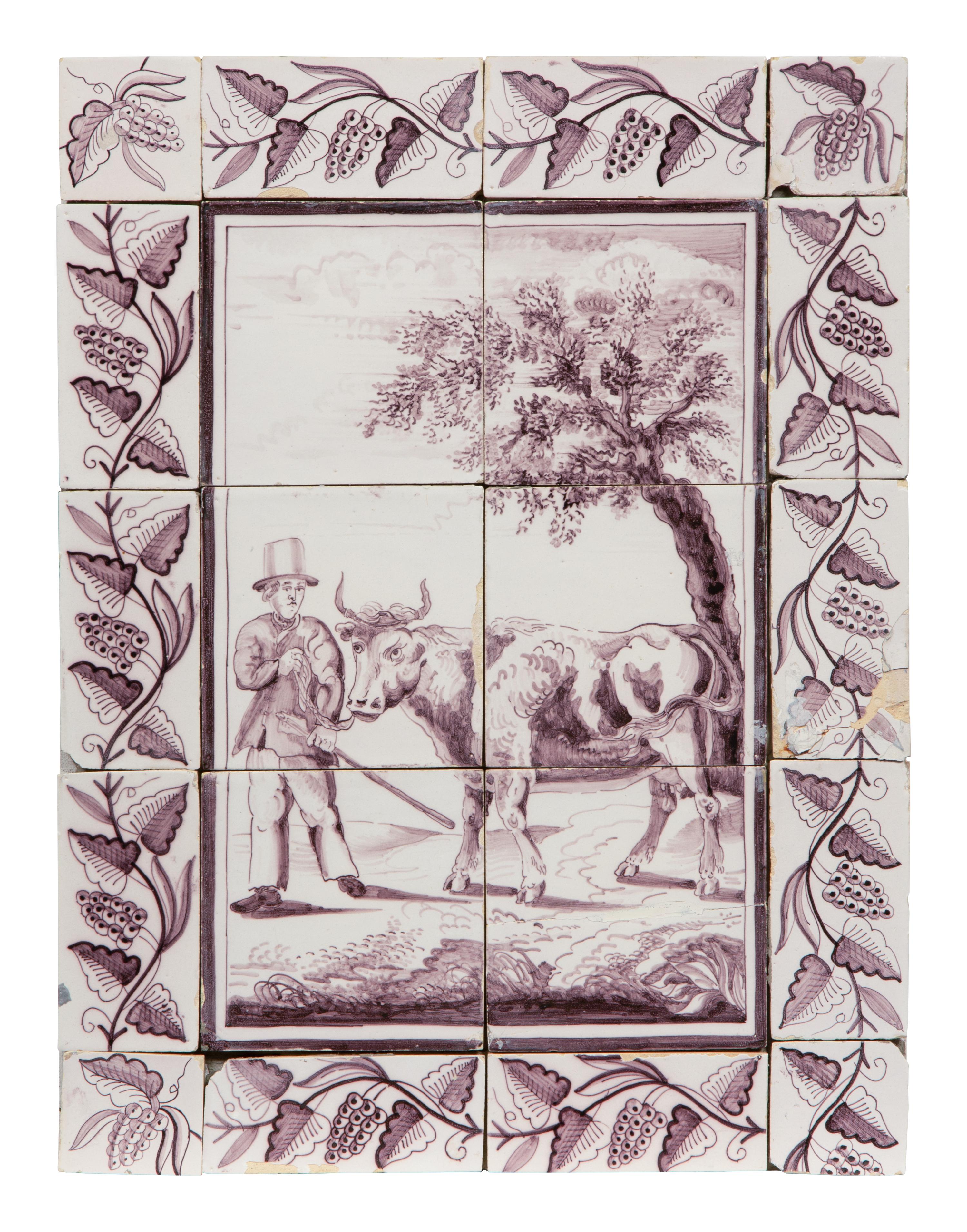 A Pair of Delftware Tile Plaques
