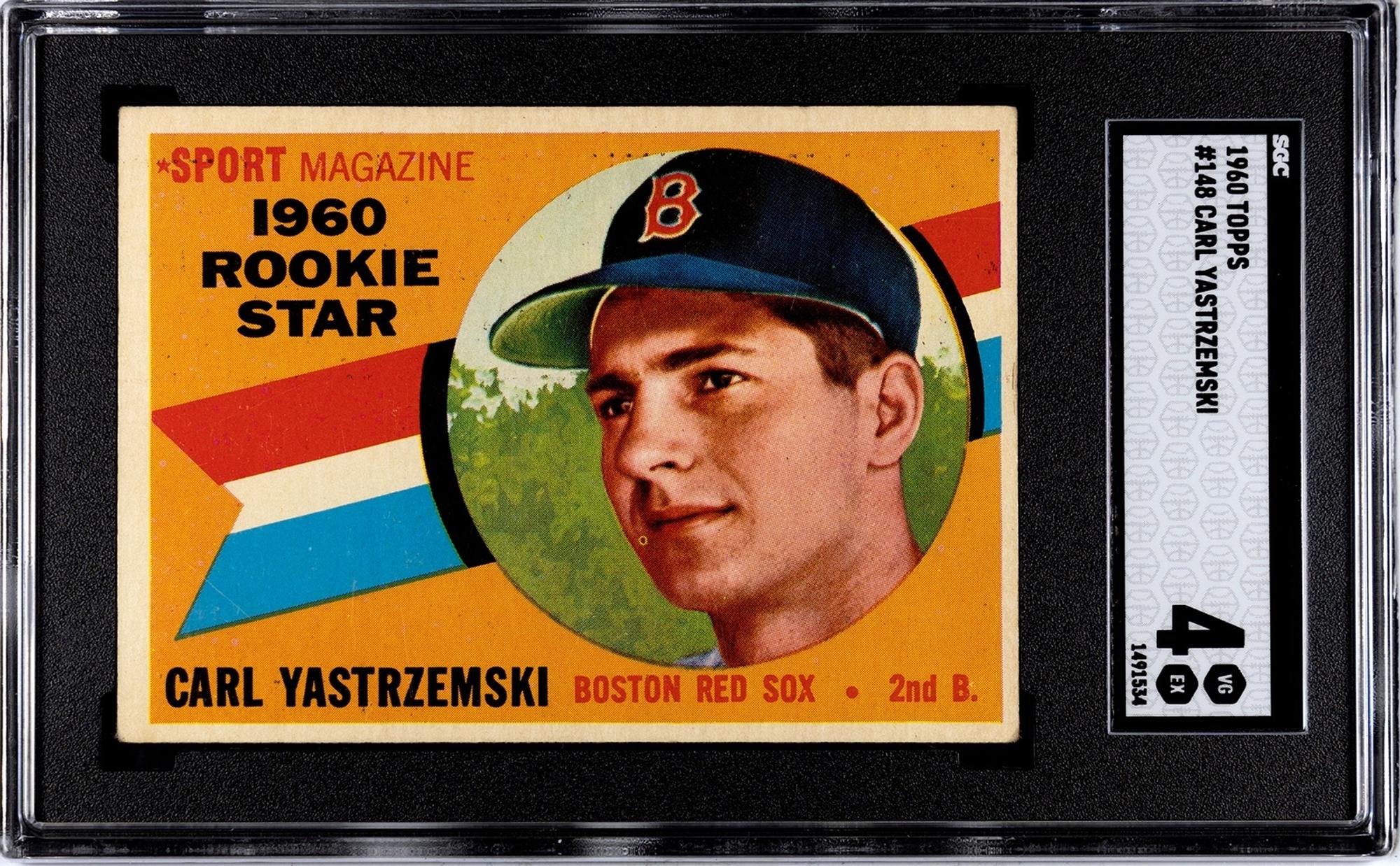 A 1960 Topps Carl Yastrzemski Rookie Baseball Card No. 148 (SGC 4 VG-EX)