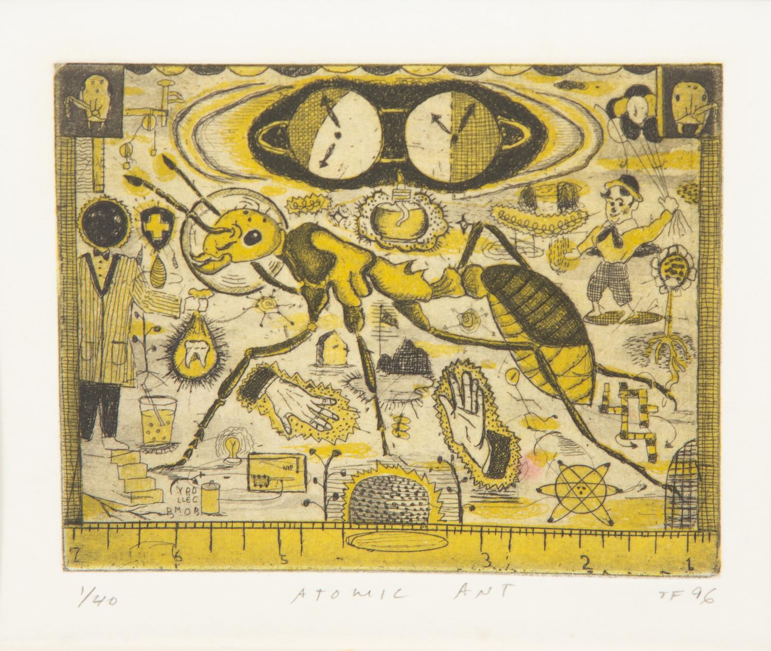 A Group of Four Prints ( Atomic Ant; Transformation of the (June Whore), 95; Wasp at Twilight, 97; and Cicada Making Rain, 96)