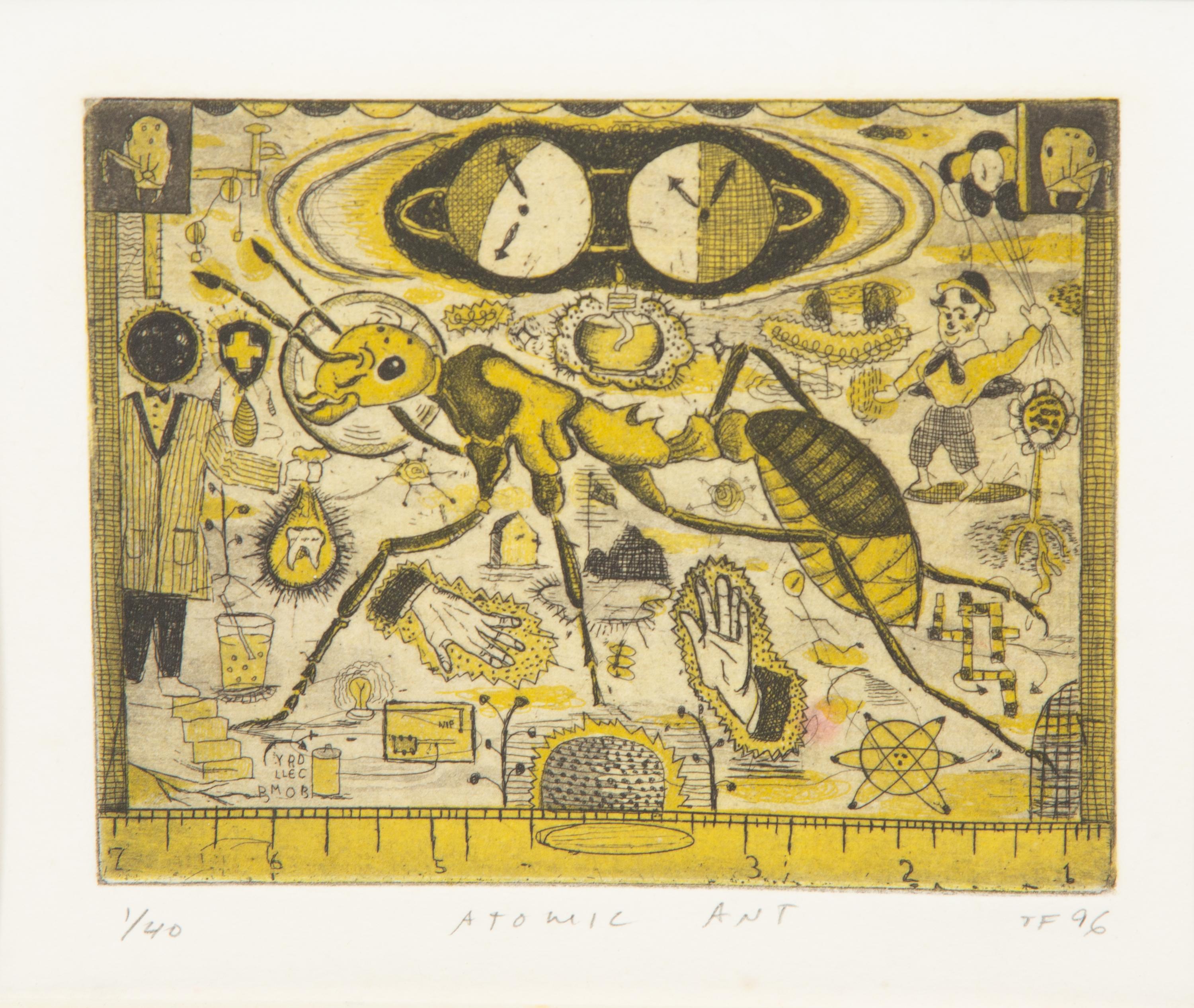 A Group of Four Prints ( Atomic Ant; Transformation of the (June Whore), 95; Wasp at Twilight, 97; and Cicada Making Rain, 96)