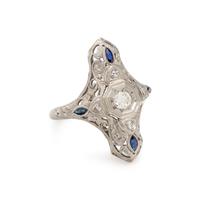 DIAMOND AND SAPPHIRE RING