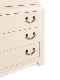 A Harrison-Van Horn Lacquered Raffia Media Cabinet