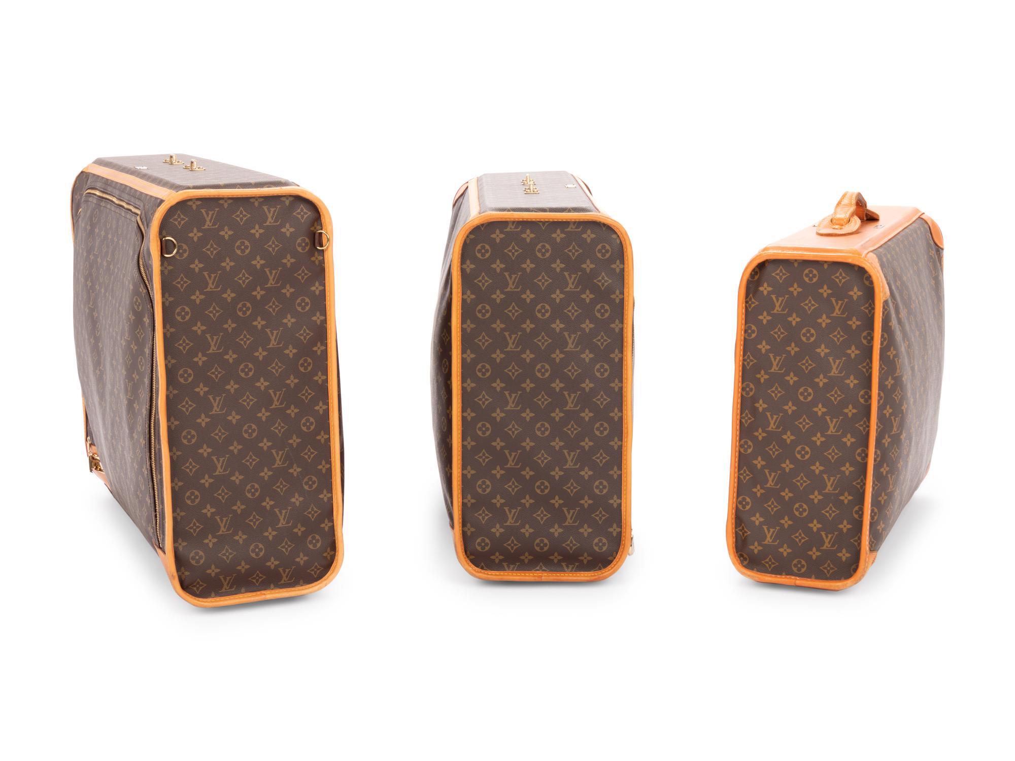 Three Louis Vuitton Suitcases, 1970-1980s