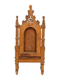 A Gothic Style Carved Giltwood Miniature Armchair