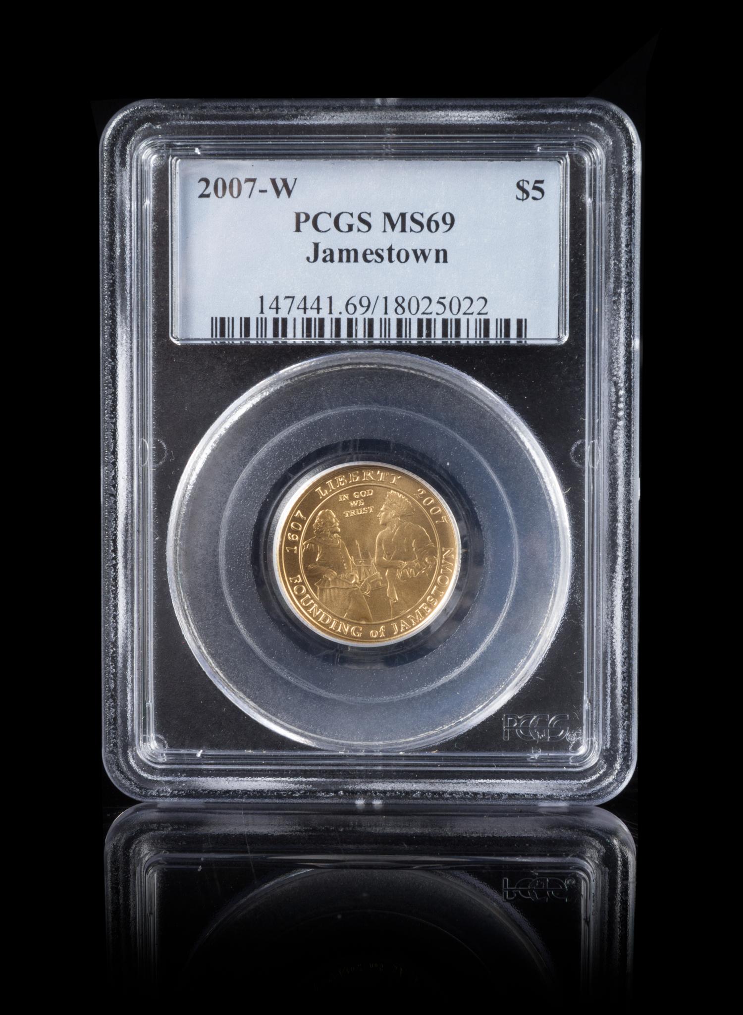 A United States 2007-W Jamestown Quadricentennial $5 Gold Coin