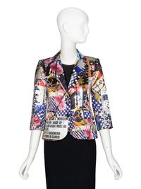 LIBERTINE, EMBELLISHED ALL-OVER PRINT TAILORED JACKET