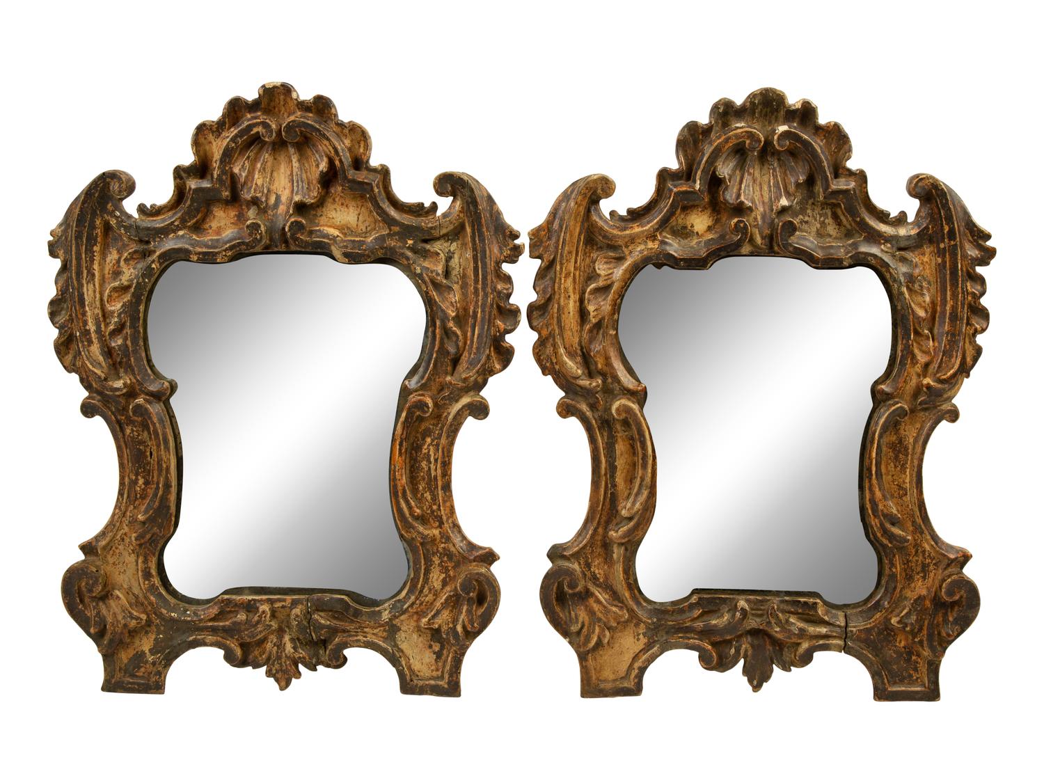Two Italian Rococo Gilt Framed Mirrors — 18TH CENTURY