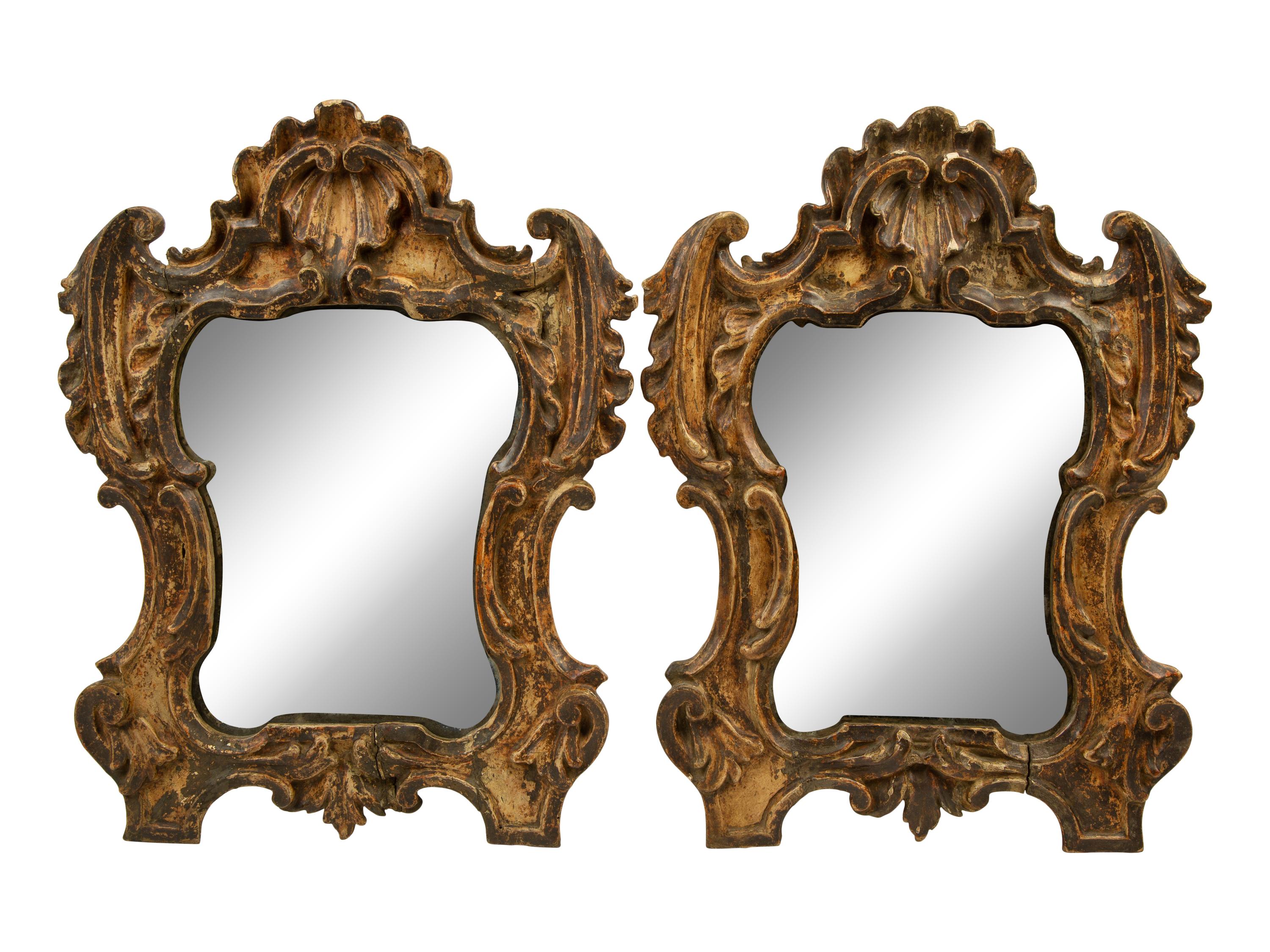 Two Italian Rococo Gilt Framed Mirrors — 18TH CENTURY