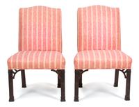 A Pair of George II Style Mahogany Slipper Chairs — 19TH CENTURY