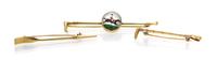 A Collection of Yellow Gold and Essex Crystal Brooches, 6.10 dwts.