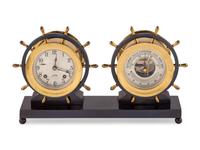 A Chelsea Brass Ship's Clock and Barometer