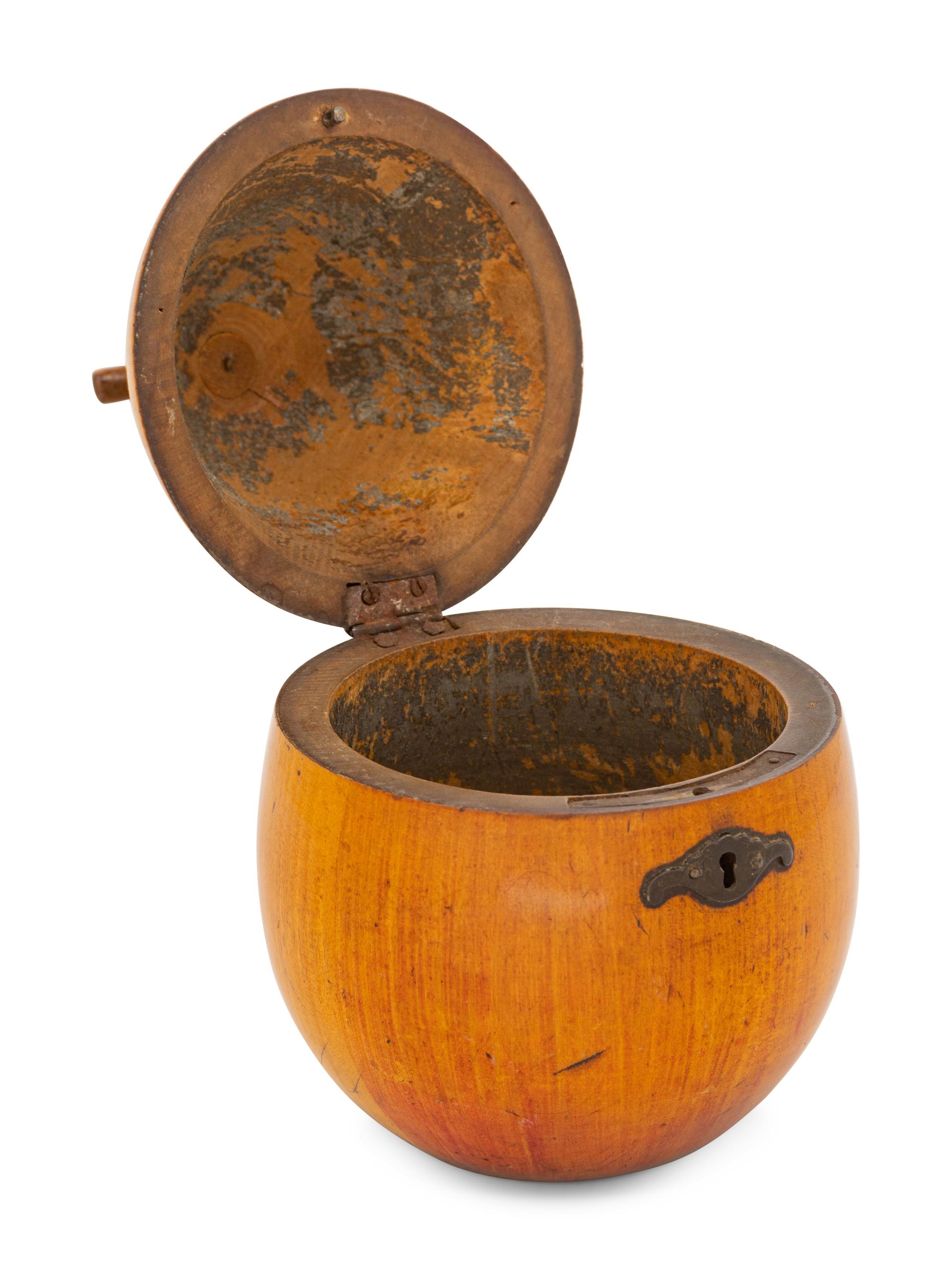 A George III Fruitwood Pear-Form Tea Caddy