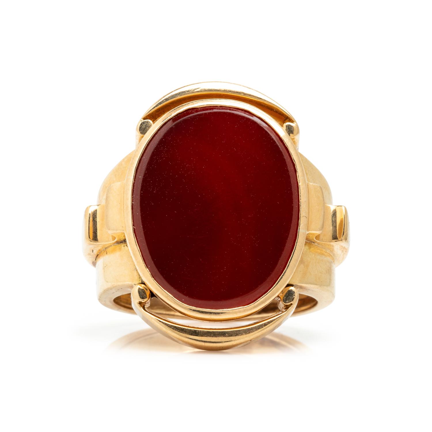 Yellow Gold and Carnelian Ring