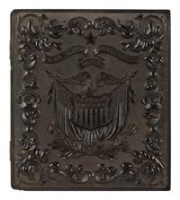 [CIVIL WAR]. 2 sixth plate standing portraits of armed, bearded soldiers with several accoutrements.
