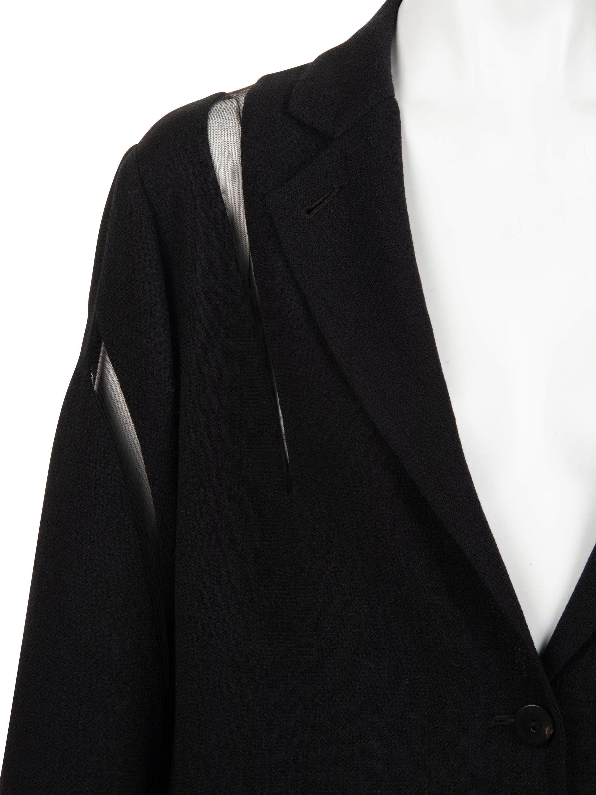 Ralph Rucci Wool Jacket with Silk Net Inserts, 2015