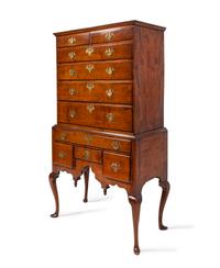 A Queen Anne Tiger Maple Highboy
