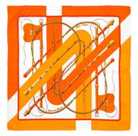 A Pair of Hermes Silk Pocket Squares, 16" x 16".