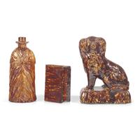 A Group of Three Rockingham Glazed Earthenware and Yellowware Items