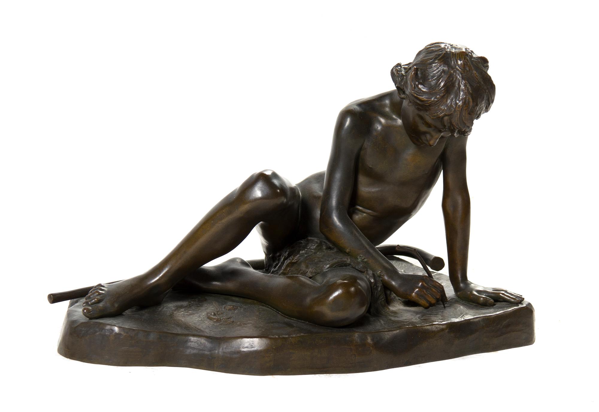 A Bronze Figure, Kate Lizard (American/French 19th century), Width 19 inches.