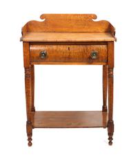 An American Bird's Eye Maple Washstand Height 35 1/2 x width 25 x depth 17 inches