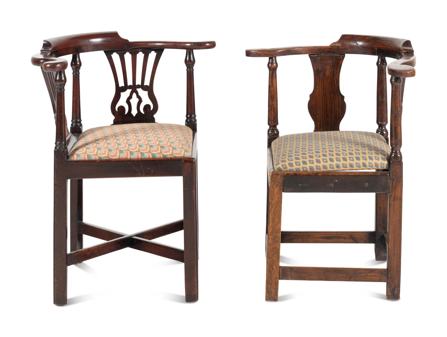 Two George III Corner Chairs