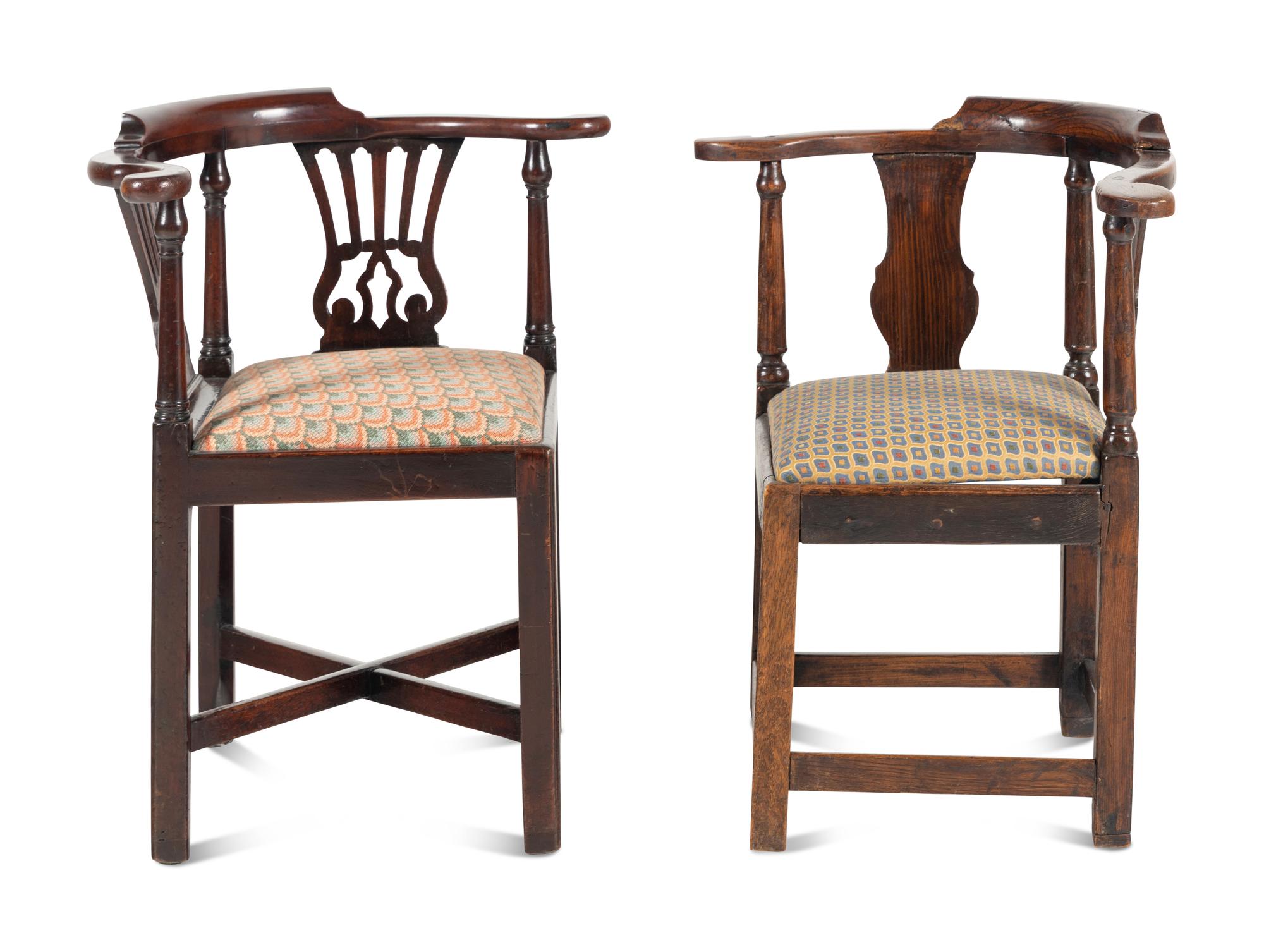 Two George III Corner Chairs
