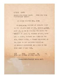 [KING, Martin Luther, Jr. (1929-1968)]. 2 press photos of Coretta Scott King, incl. at MLK funeral.